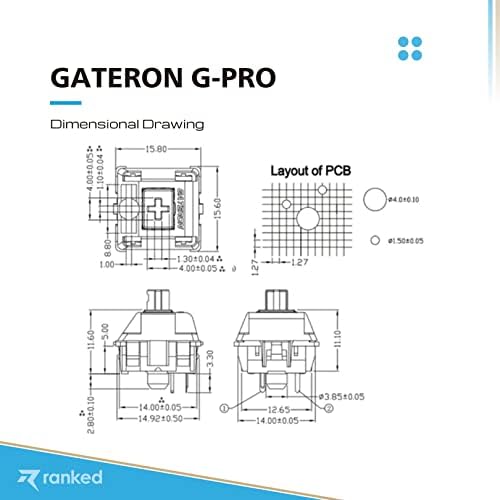 חבילה של מתגי Gateron KS-9 G Pro עבור מקלדות משחק מכניות | צלחת רכוב | מקדים מראש